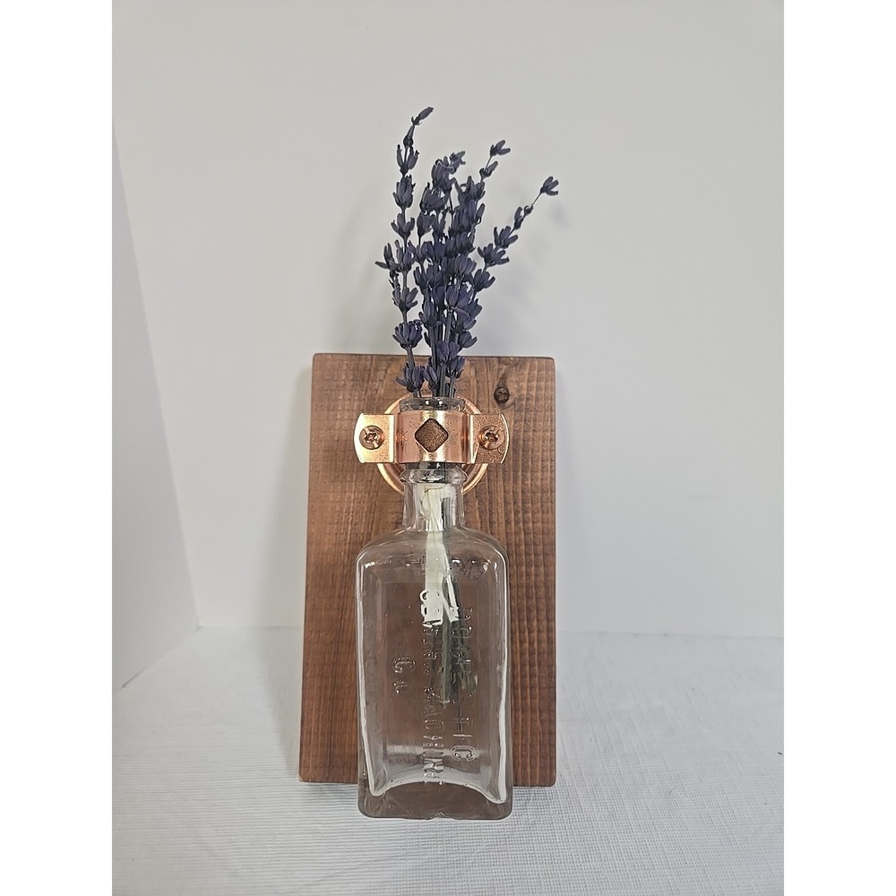 Vintage Domestic Sewing Machine Co Bottle Wall Bud Vase Rustic Farmhouse Sconce